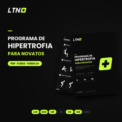 Programa LTN Plus Hipertrofia NOVATOS