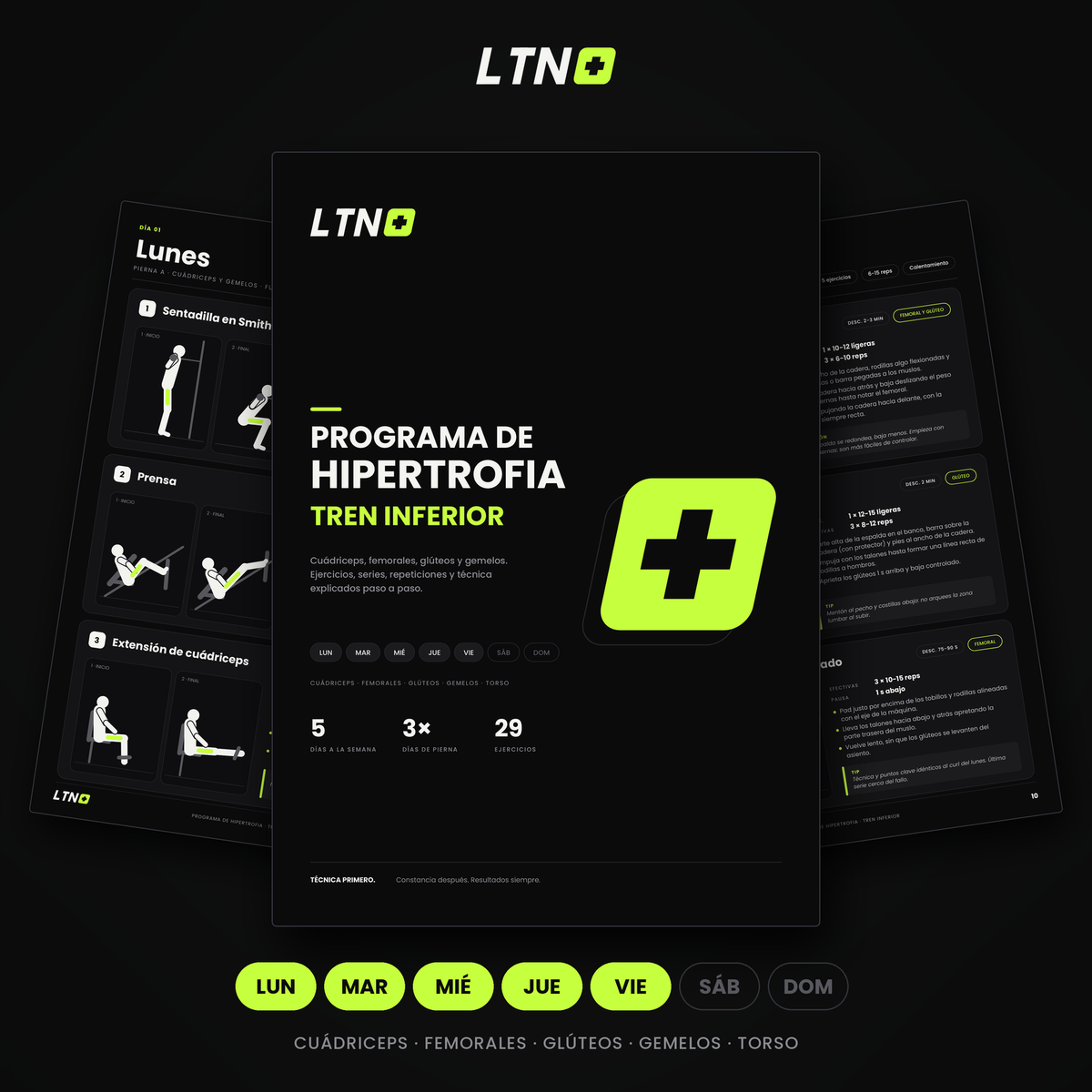 Programa LTN Plus Hipertrofia Enfoque TREN-INFERIOR