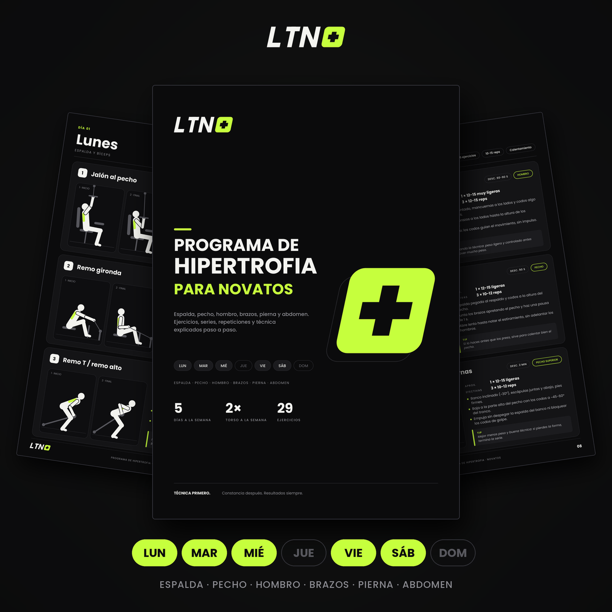 Programa LTN Plus Hipertrofia NOVATOS