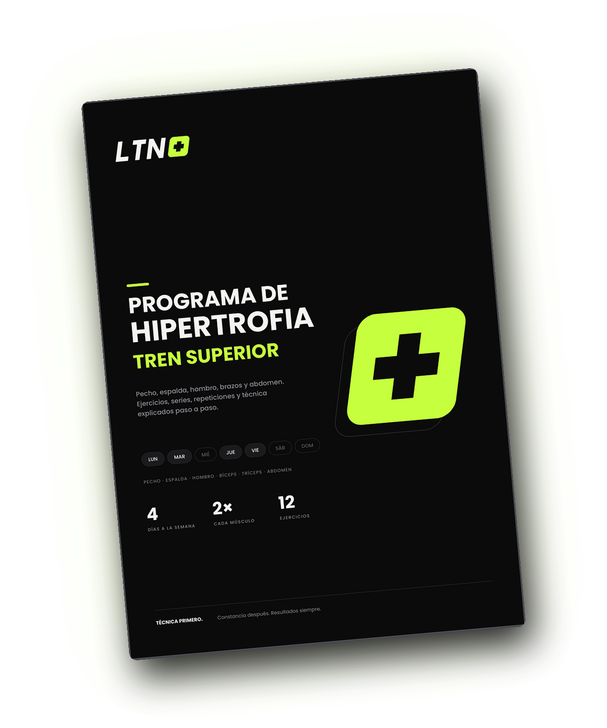 Programa LTN Plus Hipertrofia Enfoque TREN-SUPERIOR